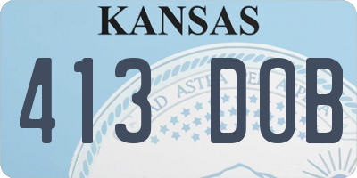 KS license plate 413DOB
