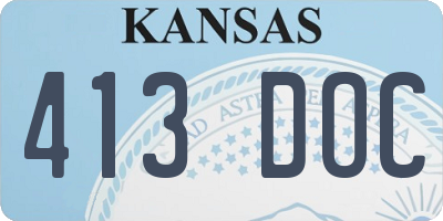 KS license plate 413DOC