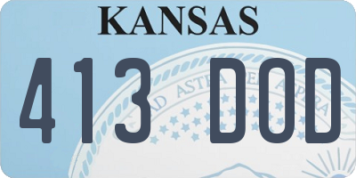 KS license plate 413DOD