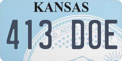 KS license plate 413DOE