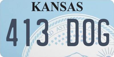 KS license plate 413DOG
