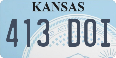 KS license plate 413DOI