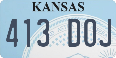 KS license plate 413DOJ