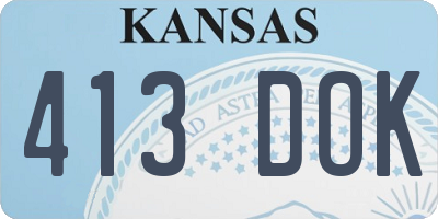 KS license plate 413DOK
