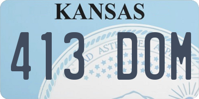 KS license plate 413DOM