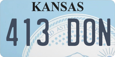 KS license plate 413DON