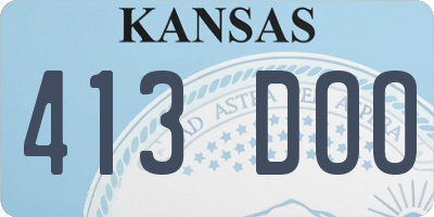KS license plate 413DOO
