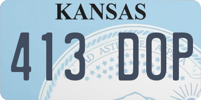 KS license plate 413DOP