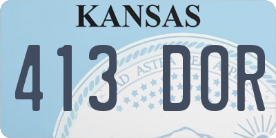 KS license plate 413DOR