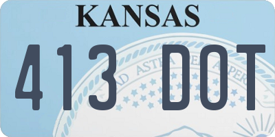 KS license plate 413DOT