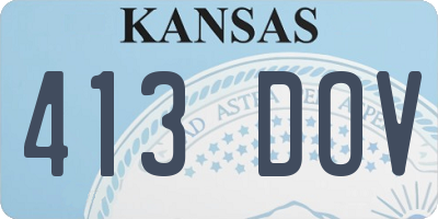 KS license plate 413DOV
