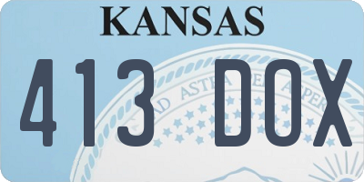 KS license plate 413DOX
