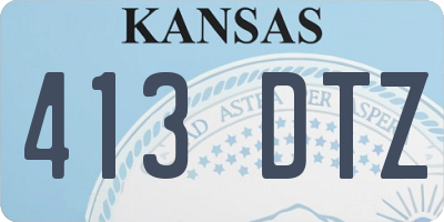 KS license plate 413DTZ