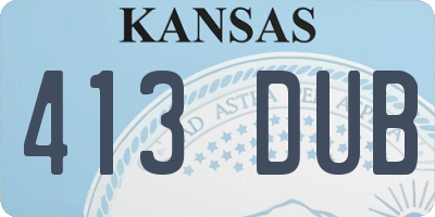 KS license plate 413DUB