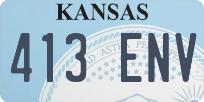 KS license plate 413ENV