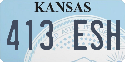 KS license plate 413ESH
