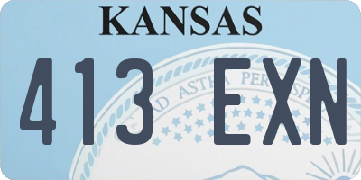 KS license plate 413EXN