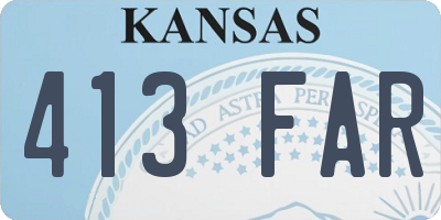 KS license plate 413FAR