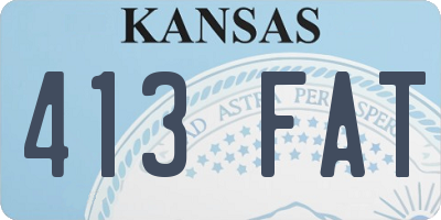 KS license plate 413FAT