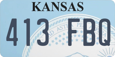 KS license plate 413FBQ