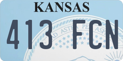KS license plate 413FCN