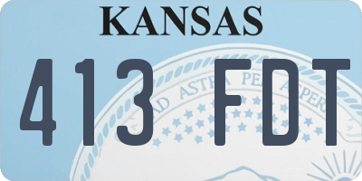 KS license plate 413FDT