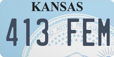 KS license plate 413FEM
