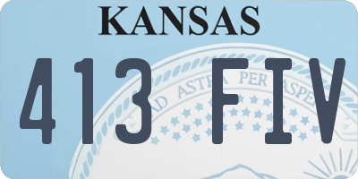 KS license plate 413FIV