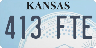 KS license plate 413FTE