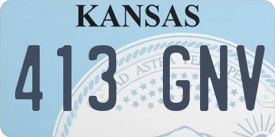 KS license plate 413GNV