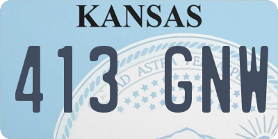 KS license plate 413GNW