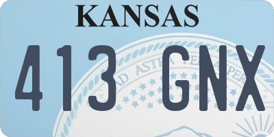 KS license plate 413GNX