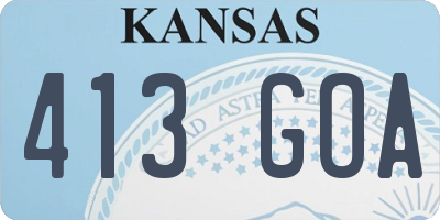 KS license plate 413GOA