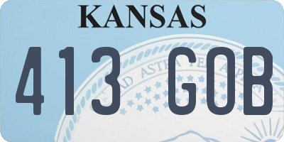 KS license plate 413GOB