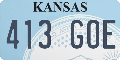 KS license plate 413GOE