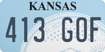 KS license plate 413GOF