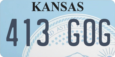 KS license plate 413GOG