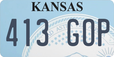 KS license plate 413GOP