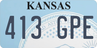 KS license plate 413GPE