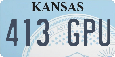 KS license plate 413GPU