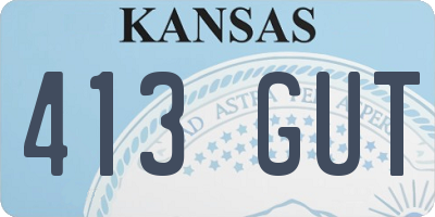 KS license plate 413GUT