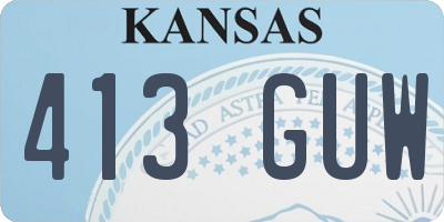 KS license plate 413GUW