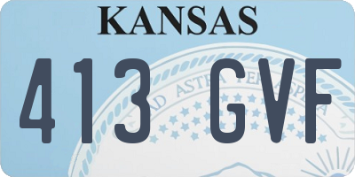 KS license plate 413GVF