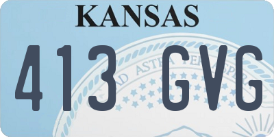 KS license plate 413GVG