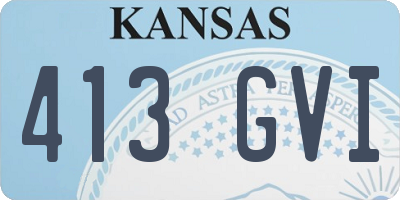 KS license plate 413GVI