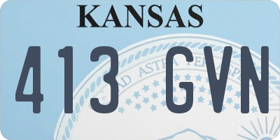 KS license plate 413GVN