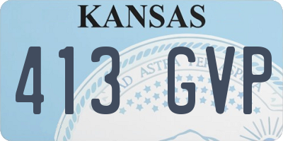 KS license plate 413GVP