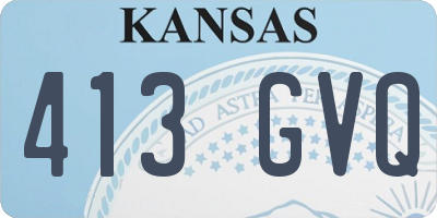 KS license plate 413GVQ