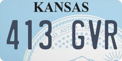 KS license plate 413GVR