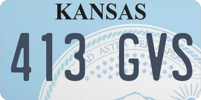 KS license plate 413GVS